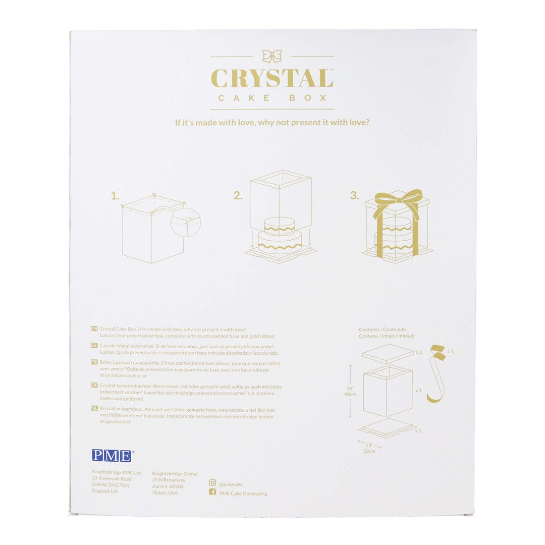 Caurspīdīga kūku dāvanu kaste PME Cake Crystal Cake Box 30cm