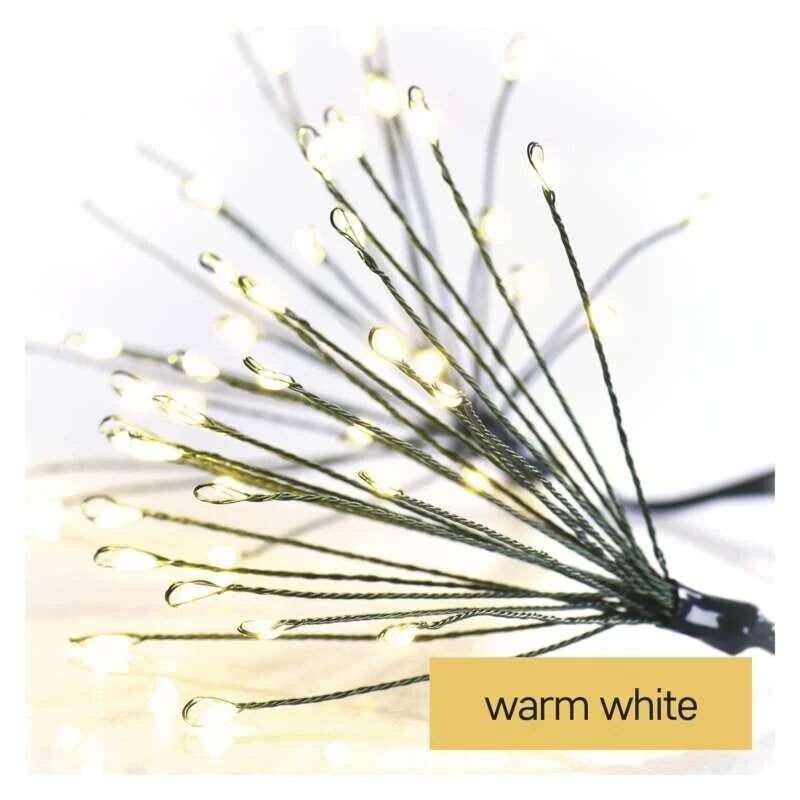 Virtene Ziemassvētku 450LED nano salūts 6W zaļa WW IP20 8m taimeris EMOS D3AW11