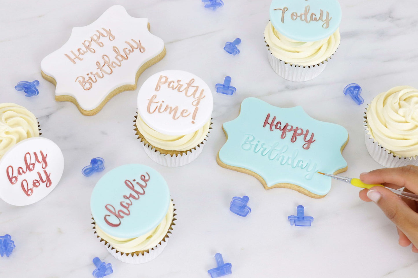 Burtu un ciparu zīmogu komplekts PME Cake Fun Fonts, keksiem un cepumiem