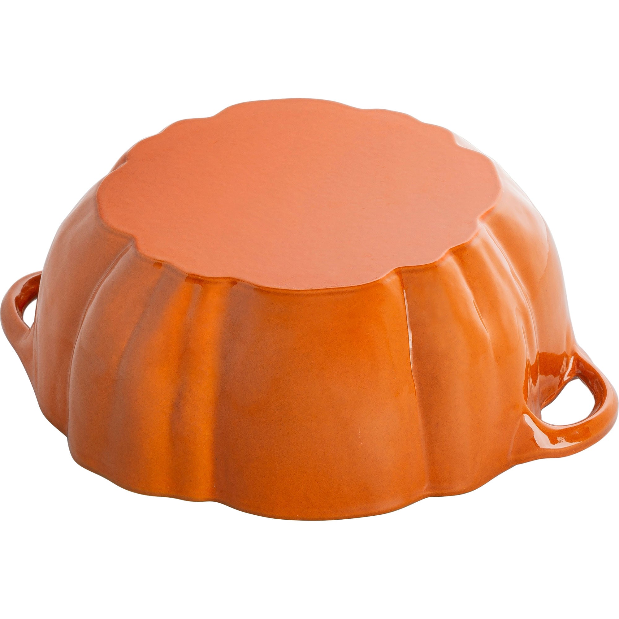 Čuguna katls ar vāku 24cm STAUB LA COCOTTE Ķirbis 3.45L, emaljēts, ķirbja formas dizains, ar rokturiem.