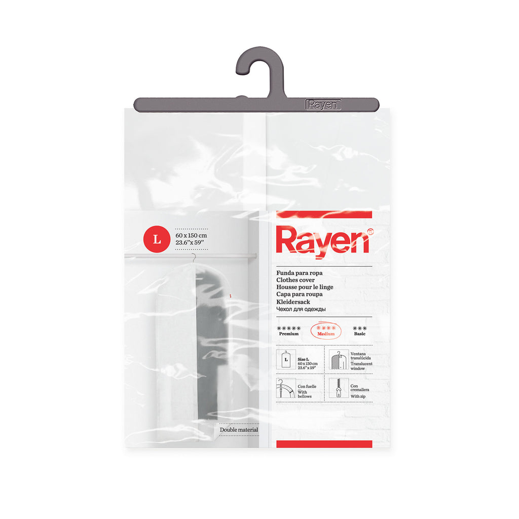 Apģērbu maiss 60 x 150cm RAYEN ar rāvējslēdzi un pretkožu disku