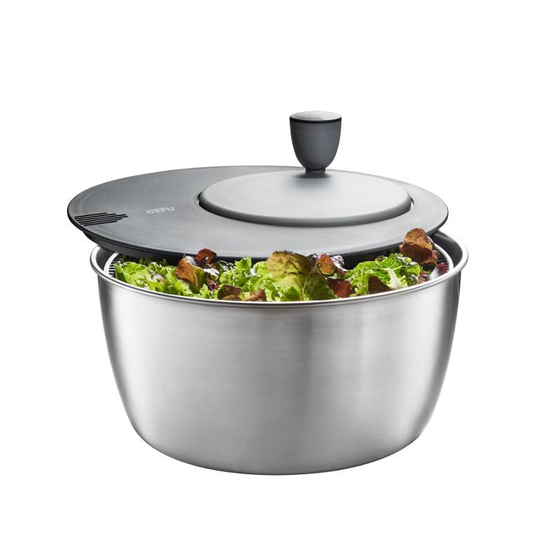 Salātu žāvētājs ar tērauda bļodu GEFU ROTARE, Ø 24cm, 3.0l
