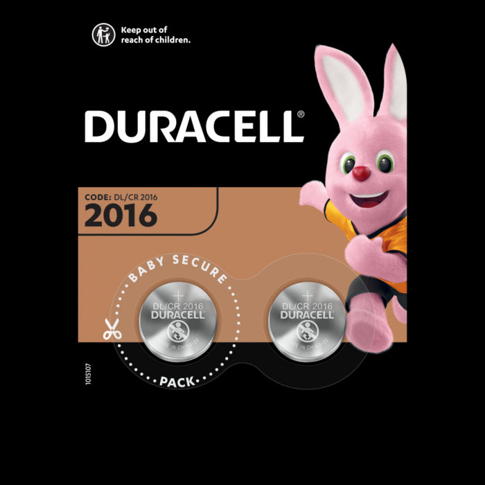 Baterija CR2016/DL2016 Duracell Electronics Lithium 3V, 2 gab.