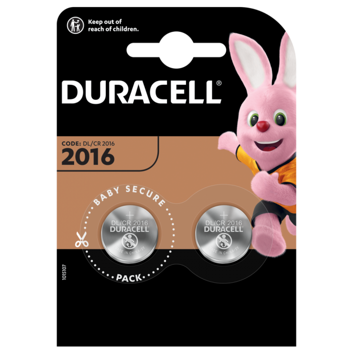 Baterija CR2016/DL2016 Duracell Electronics Lithium 3V, 2 gab.
