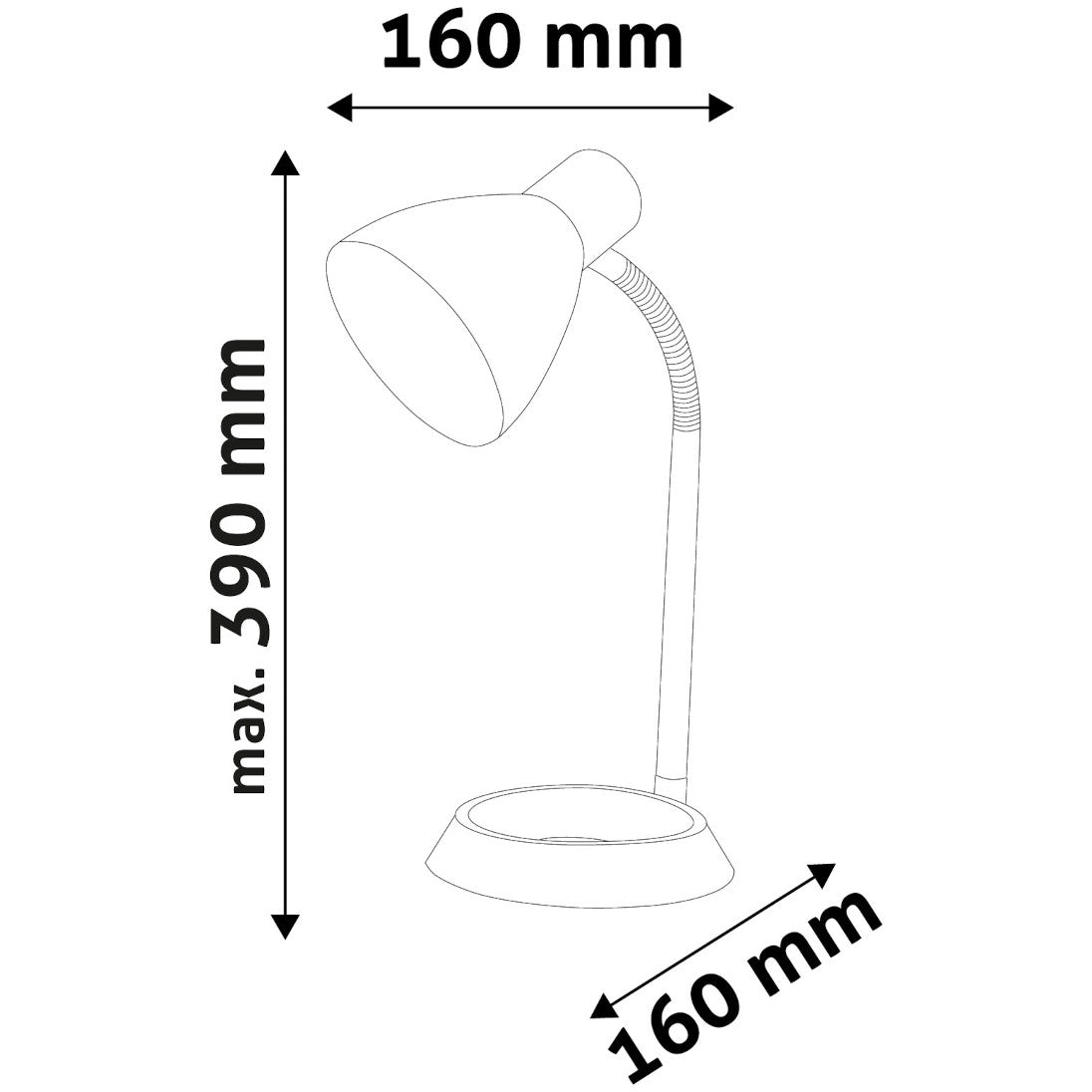 Galda lampa Avide O-Base E27 balta