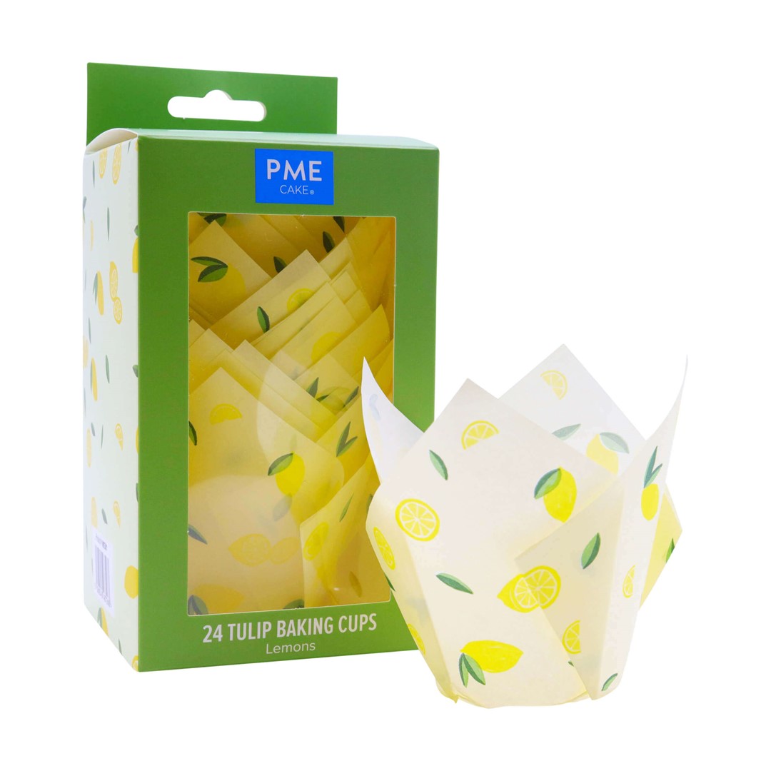 Kēksiņu papīra formiņas 24gab. tulpes formas PME Cake. Ø10cm