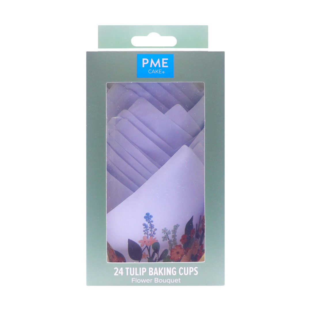 Kēksiņu papīra formiņas 24gab. tulpes formas PME Cake. Ø10cm