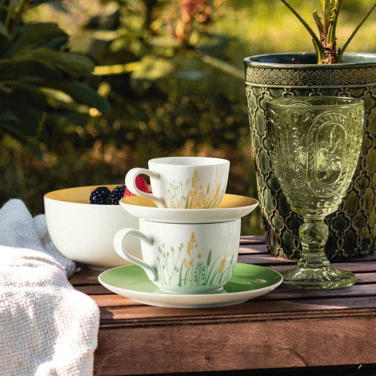 Porcelāna kafijas servīze Seltmann Weiden Liberty Meadow Grasses zaļa 6 personām, 18pr.