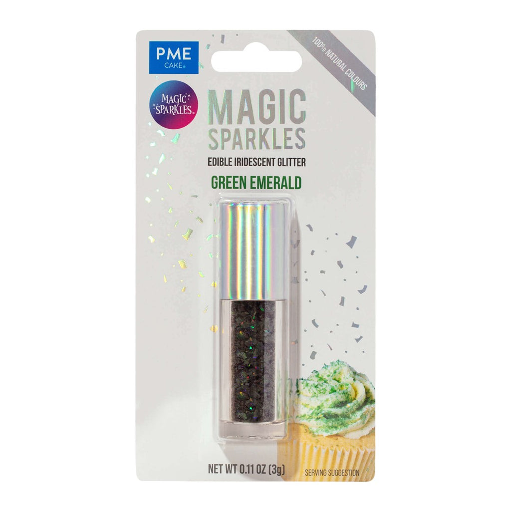 Ēdams gliteris kūku dekorēšanai PME Cake Magic Sparkles zaļš 3g