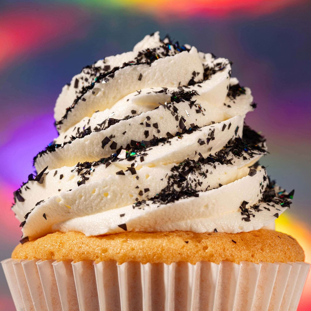 Ēdams gliteris kūku dekorēšanai PME Cake Magic Sparkles melns 3g