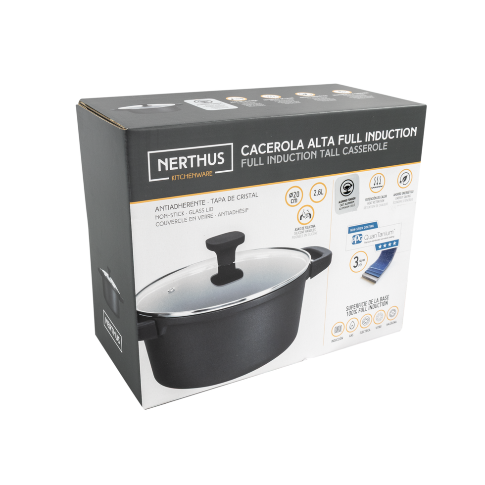 Nerthus katls ar nepiedegošu pārklājumu Quantanium Induction 24cm