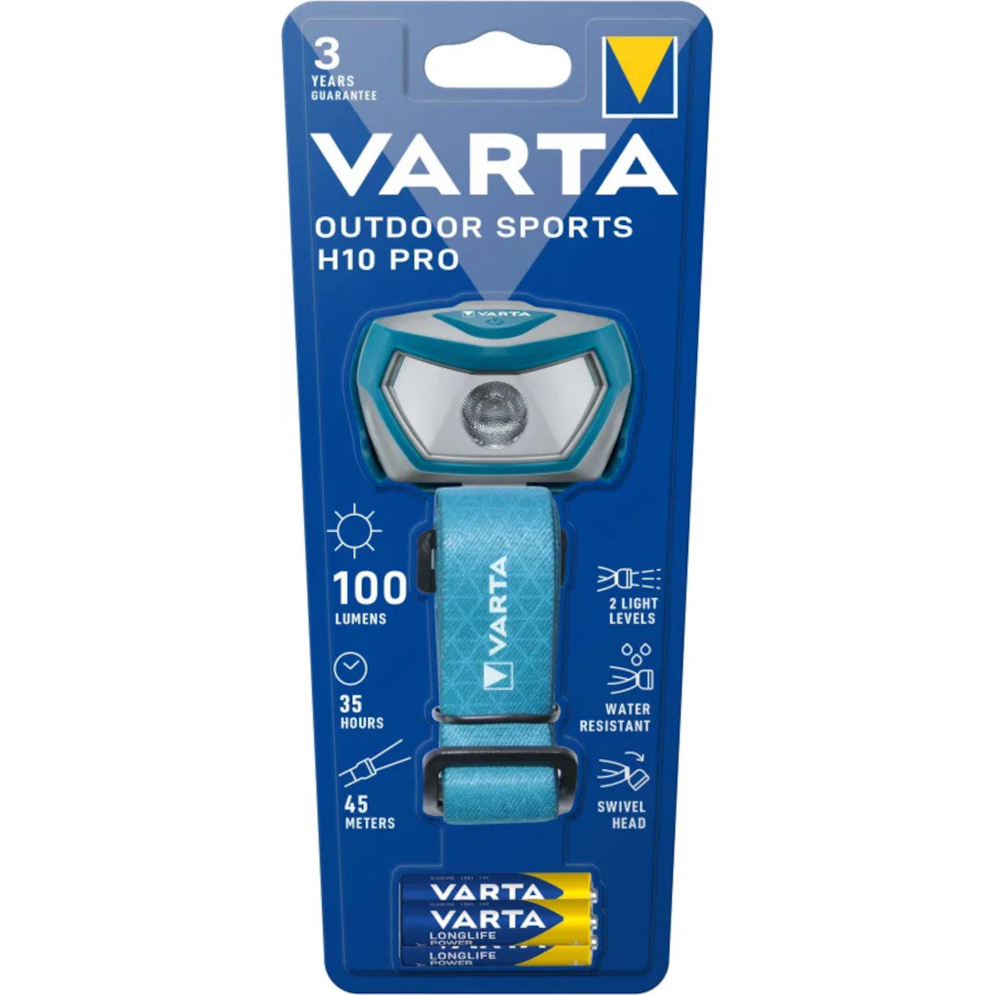 LED galvas lukturis VARTA OUTDOOR SPORTS H10 PRO, 100lm