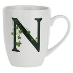 Porcelain letter mug N La Porcellana Bianca Atupertu 380ml