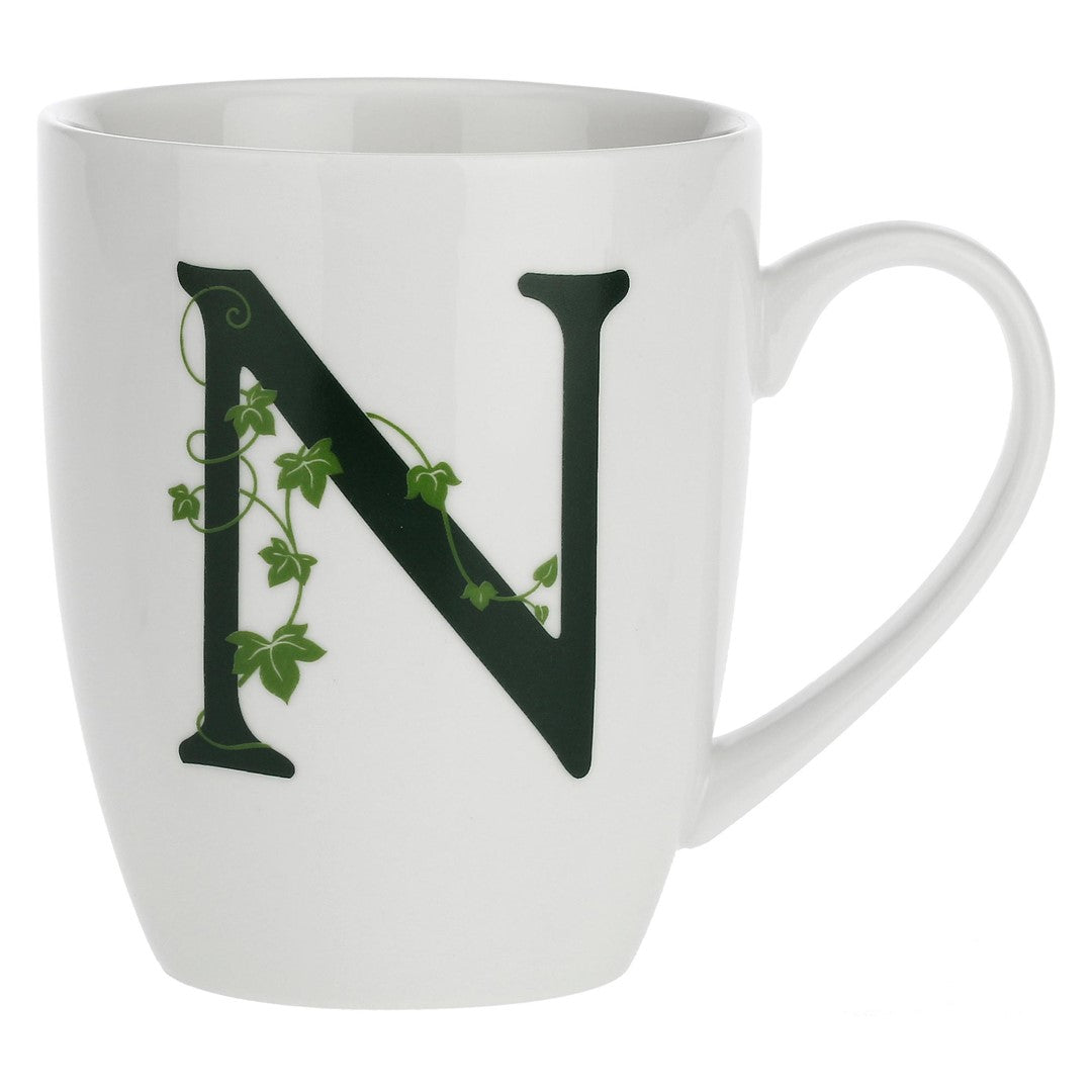 Porcelain letter mug N La Porcellana Bianca Atupertu 380ml