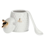 Porcelāna cukurtrauks La Porcellana Bianca Aperegina ORO 6.5cm, ar karoti