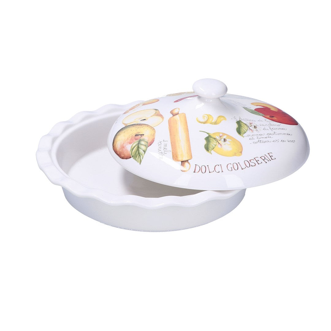 Porcelāna kūkas forma 27cm La Porcellana Bianca Goloserie ar vāku