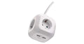 Pagarinātājs Cube 4kontaktligzdas, 1.9m ar 2xUSB, a/z balts EMOS