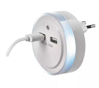 Naktslampa LED 0.3W ar fotosensoru 230V +2 USB EMOS P3313