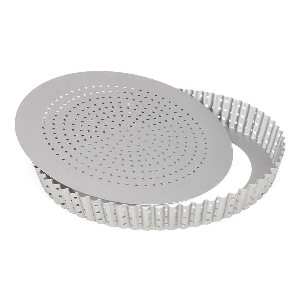 Perforēta tartes/kiša forma 28cm ar izņemamu apakšu Patisse Silver-Top