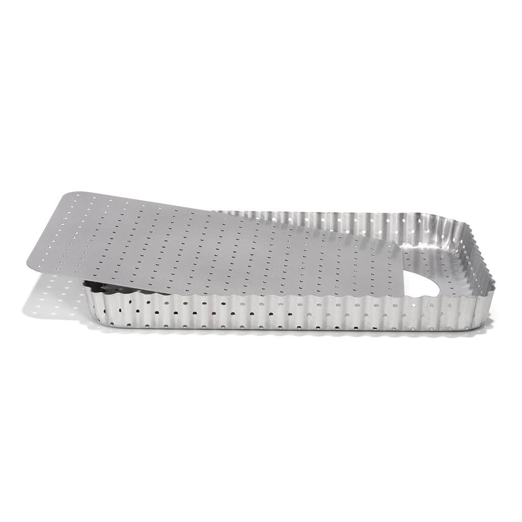 Perforēta tartes/kiša forma 32 x 22cm ar izņemamu apakšu Patisse Silver-Top