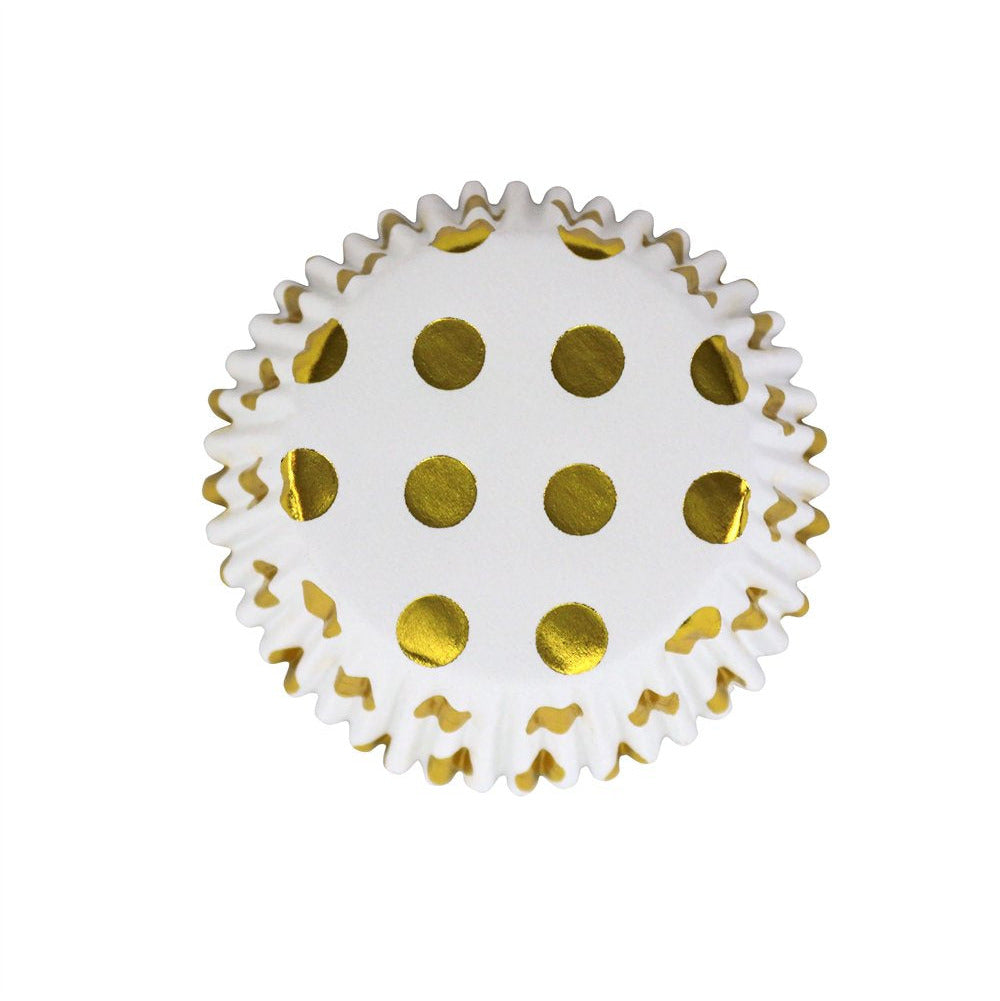 Kēksiņu papīra/folijas formiņas PME Cake 30gab. Ø 5cm Gold Polka Dot