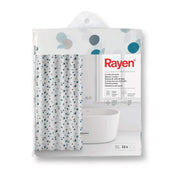 Dušas aizkari Rayen 180 x 200cm, balti ar pumpiņām