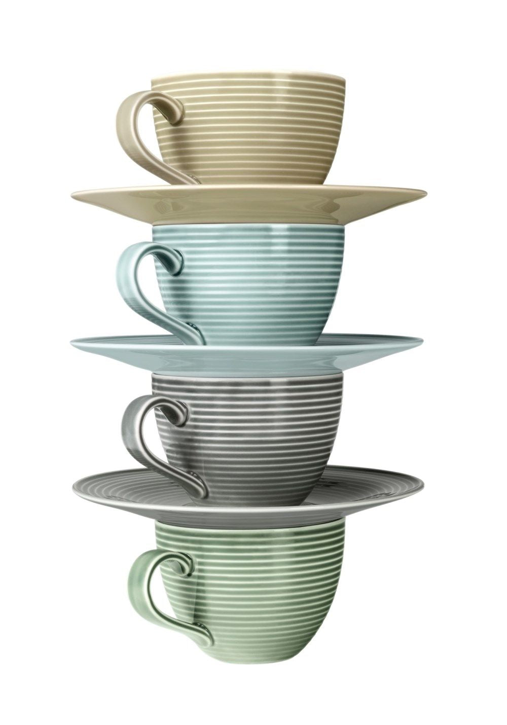 Seltmann Weiden porcelāna kafijas tasītes ar apakštasēm Color Glaze