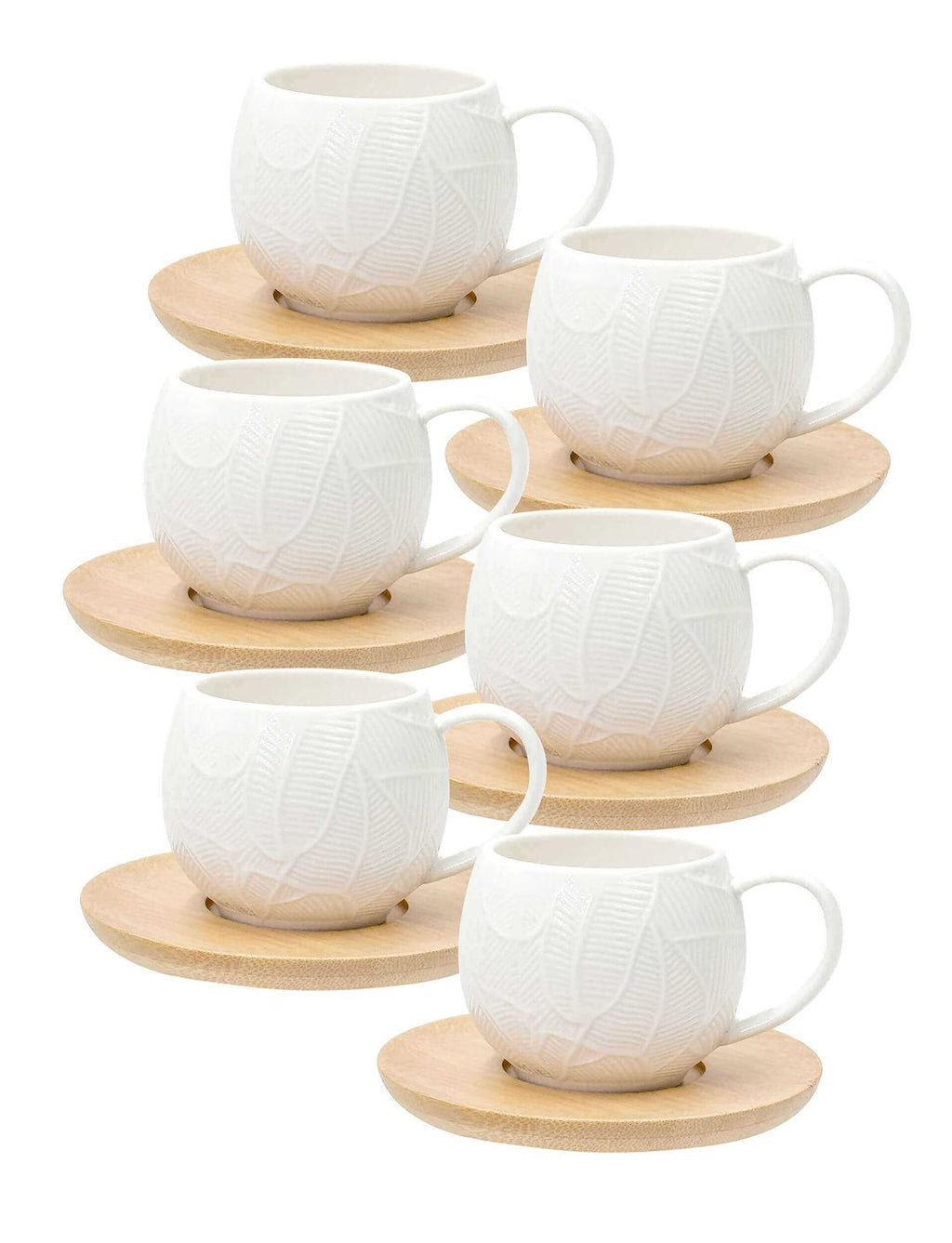 La Porcellana Bianca Intavola espresso tases ar apakštasītēm, 90 ml, 6 gab.