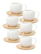La Porcellana Bianca Intavola espresso tases ar apakštasītēm, 90 ml, 6 gab.