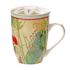 Mirabilia porcelāna krūzes ar sietiņu 300ml, 4gab. Rose & Tulipani, sarkanas