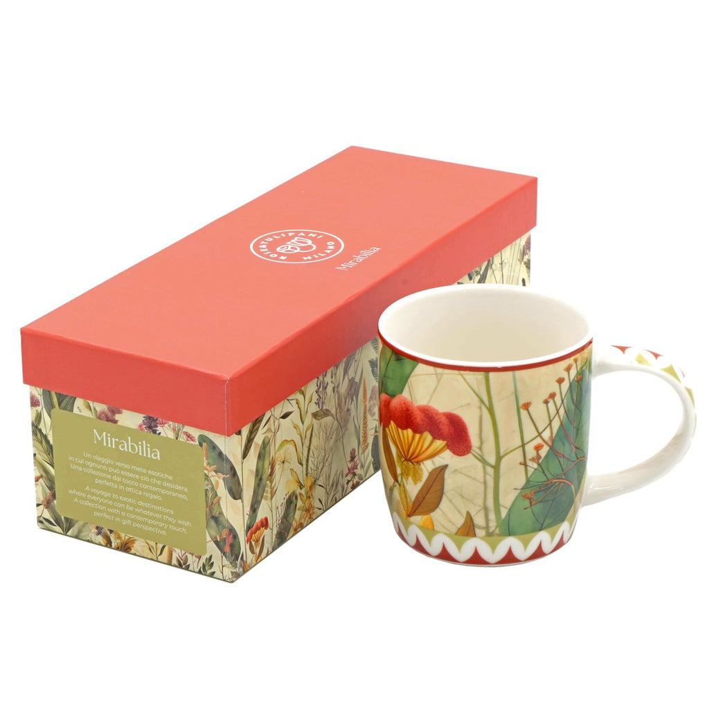 Mirabilia porcelāna krūzes 420ml, 2gab. Rose & Tulipani, sarkanas