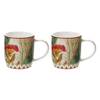 Mirabilia porcelāna krūzes 420ml, 2gab. Rose & Tulipani, sarkanas