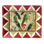 Mirabilia porcelāna šķīvis 16 x 19.5 cm Rose & Tulipani, sarkans