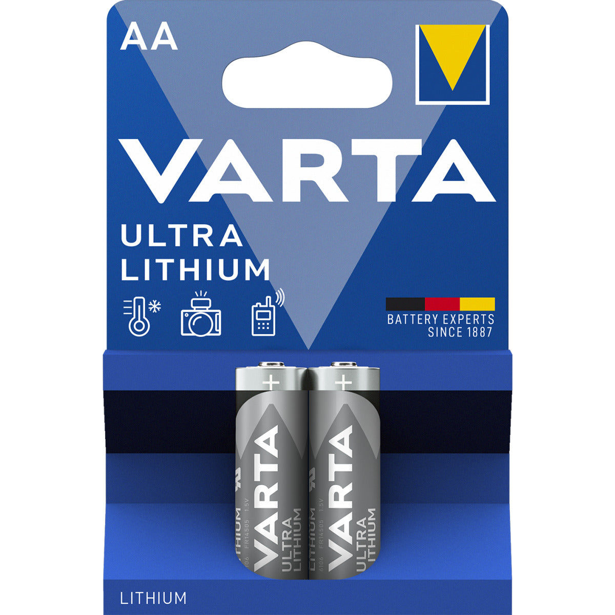 Litija baterijas AA VARTA Ultra Lithium 1.5V, 2gb.