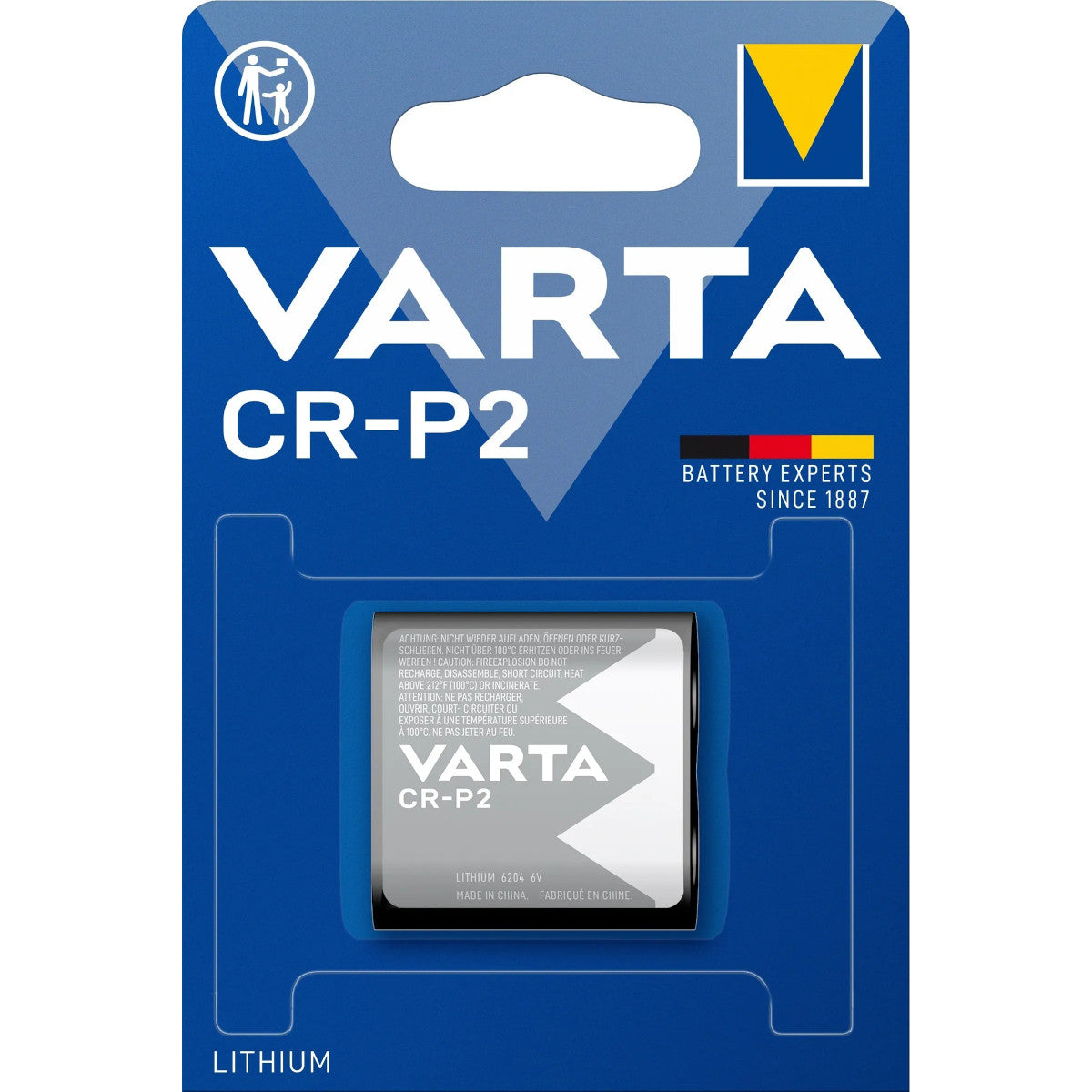 Litija baterija CR-P2 VARTA Photo Lithium 6V 1gb.