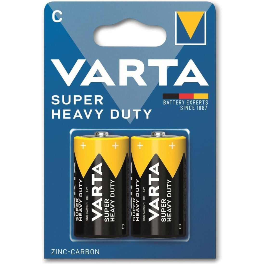Apaļās baterijas VARTA Super Heavy Duty C, 2gb.