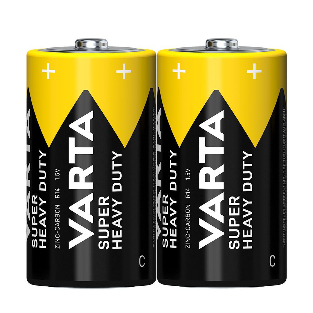 Apaļās baterijas VARTA Super Heavy Duty C 1.5V, 2gb., plēvē