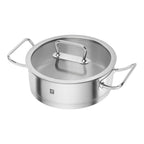 ZWILLING Pro dziļā nerūsējošā tērauda panna 24 cm ar vāku un diviem sānu rokturiem