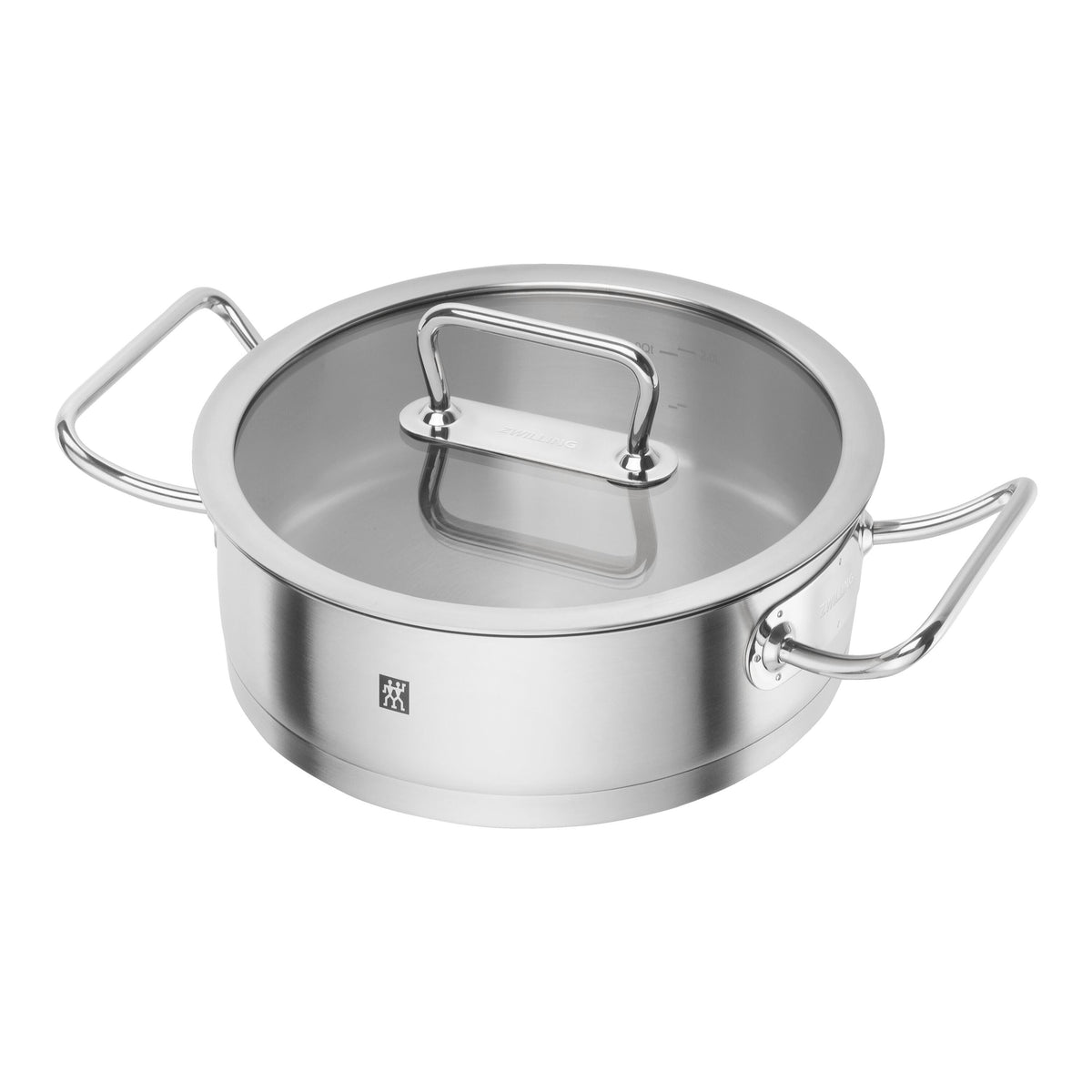 ZWILLING Pro dziļā nerūsējošā tērauda panna 24 cm ar vāku un diviem sānu rokturiem