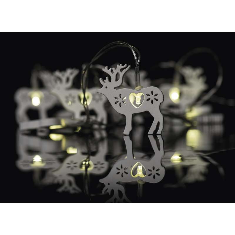 Gaismas virtene EMOS 10LED brieži balti IP20 2700K 1.35m (2xAA)+taimeris
