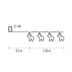 Gaismas virtene EMOS 10LED brieži balti IP20 2700K 1.35m (2xAA)+taimeris