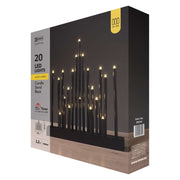 Adventes svečturis 20LED melns ar taimeri EMOS, 3xAA